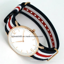 OEM Fashion Slim Watch with Nylon Watch Band Popular Design